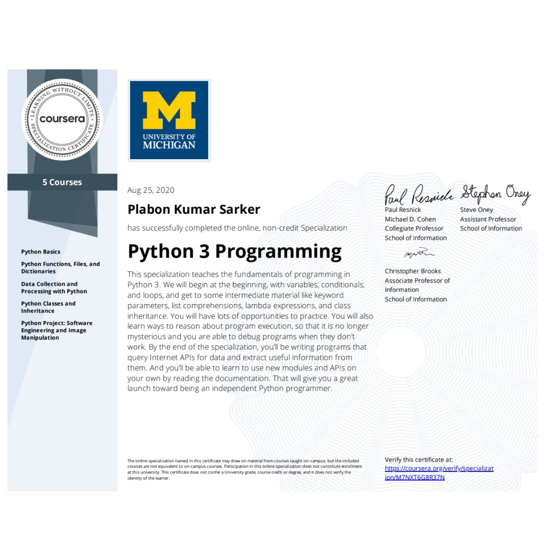 Python 3 Programming